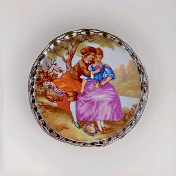 Vintage Limoges Hand Painted Porcelain Made In France Rococo Style - Picture 2 of 4